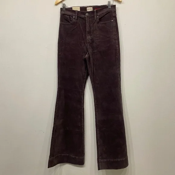 NWT Alice + Olivia 'Beautiful' High Rise Bell Charcoal Corduroy Jeans Size 29 - Picture 2 of 6